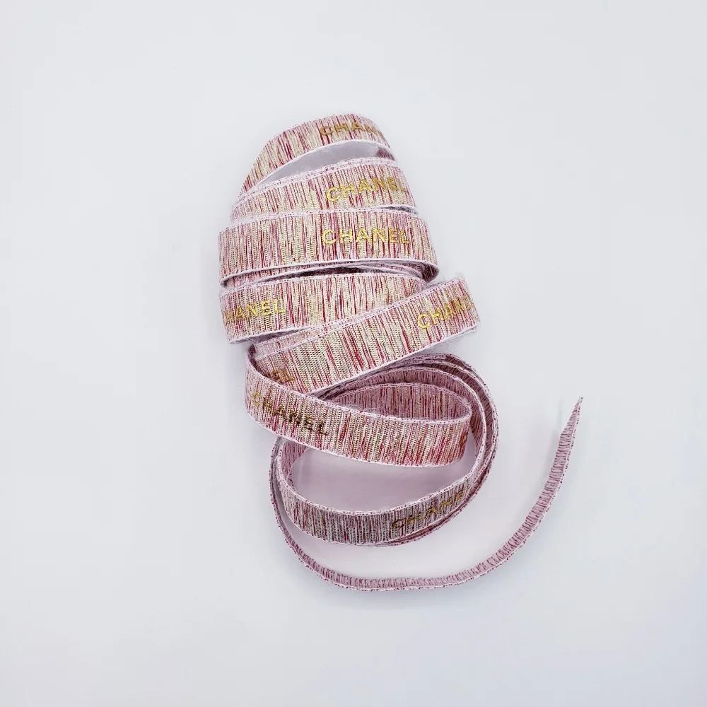 Chanel Logo Pink Red Gold Ribbons - Picture 3 of 5